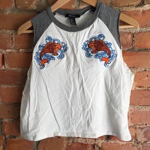 Forever 21 koi fish crop top
